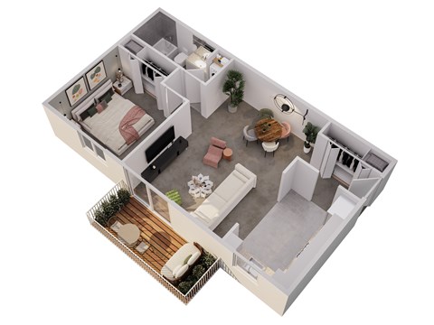 Floor plan for 1 bed, 1 bath, 850 sqft